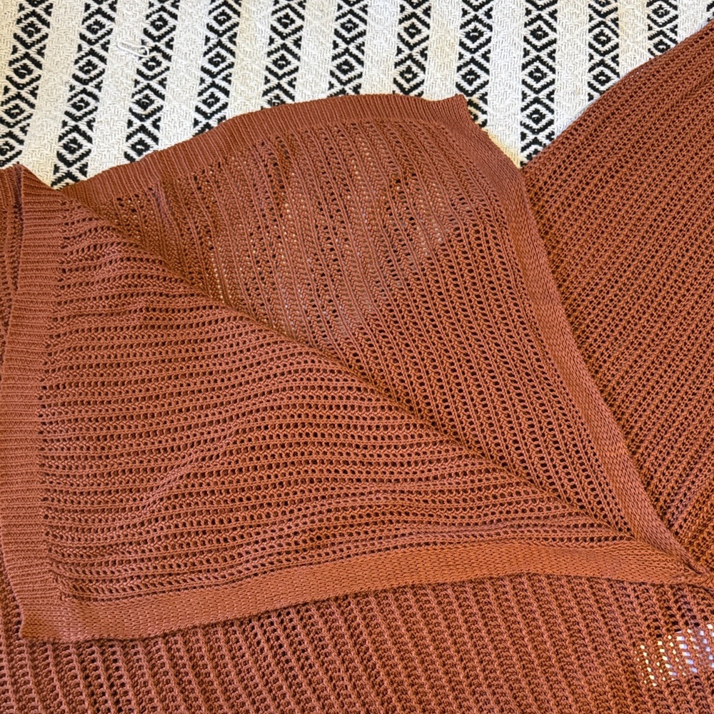 Tahari Rust Knit Swim Coverup - Picture 2 of 4